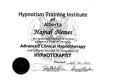 HTIA Klinikai hipnoterapeuta oklevél